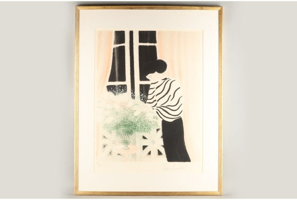 Framed Andre Brasilier Coral Colored Harmony Lithograph Hand Signed 96/ 175