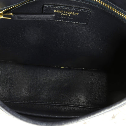 Saint Laurent Flap Satchel Monogram All Over Canvas And Leather Medium