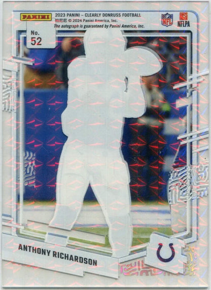 Anthony Richardson 2023 Panini Clearly Donruss Rated Rookie Autographed Case Hit