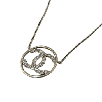 Chanel Coco Mark Circle Necklace Metal & Strass