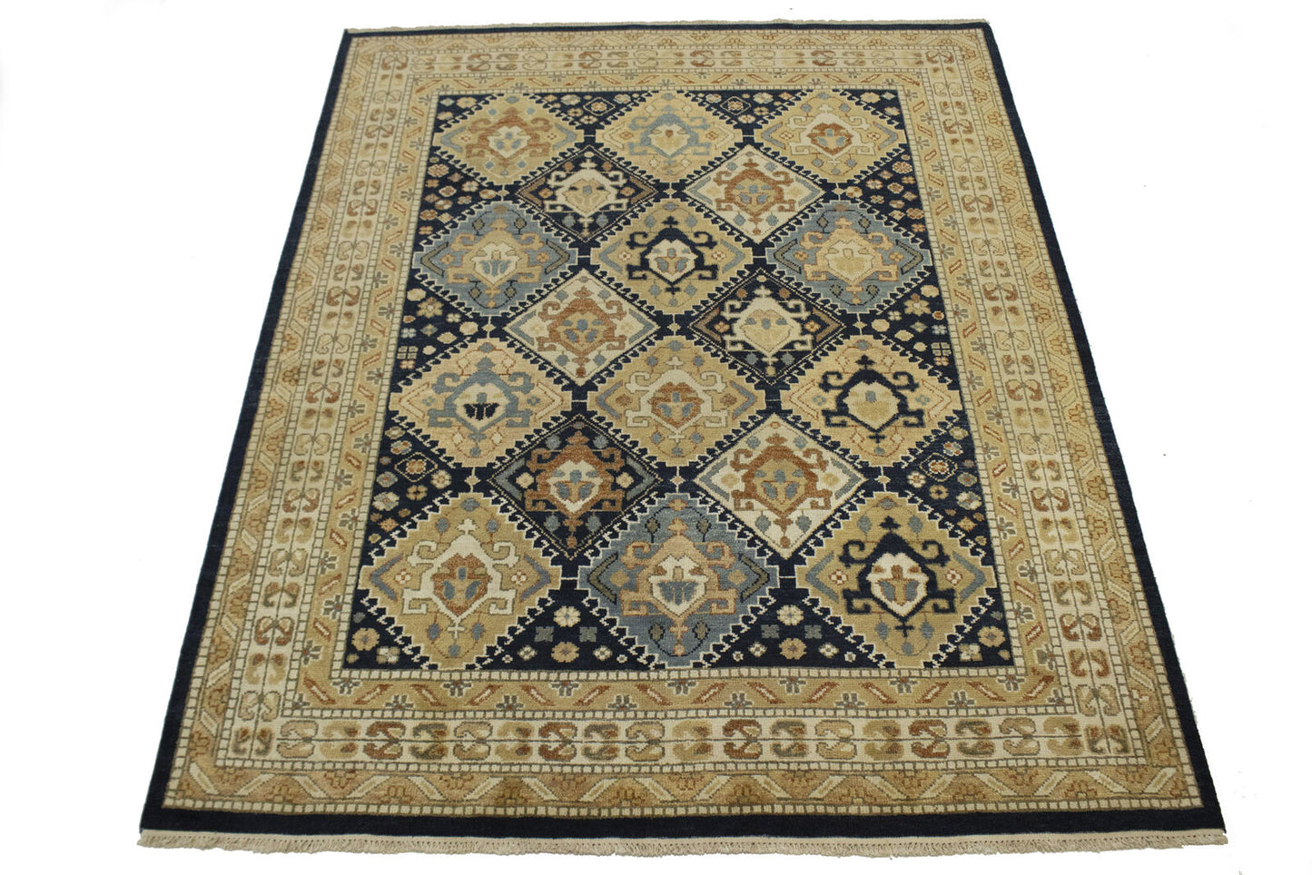 Rare Handmade Kazak Tribal Oriental Rug Geometric