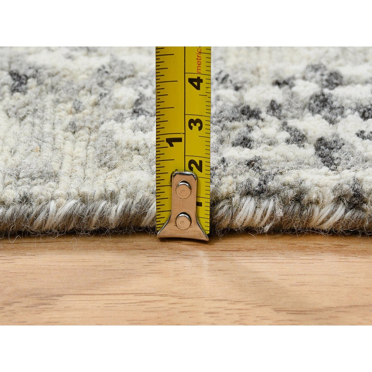 6'X11'10" Gray Wool Hand Knotted Modern Design Gallery Size Runner Rug
