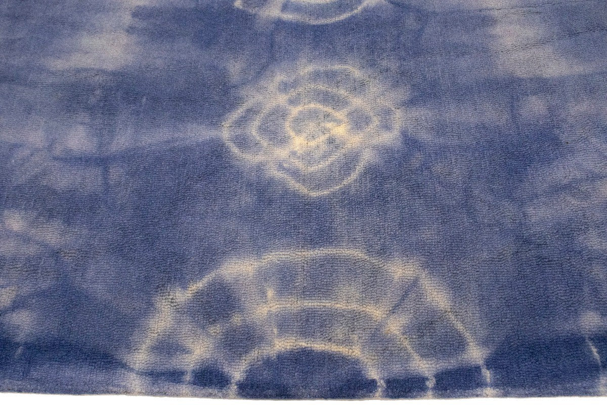 Purple-navy Tie-Dye Design 5X8 Hand-Tufted Modern Rug Contemporary Kids Carpet