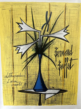 Bernard Buffet Lilies And Iris Lithograph Poster, Used Condition
