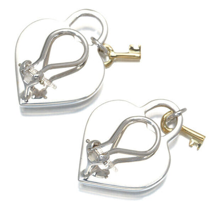 Tiffany&Co. Earrings Heart Lock Key 925 Sterling
