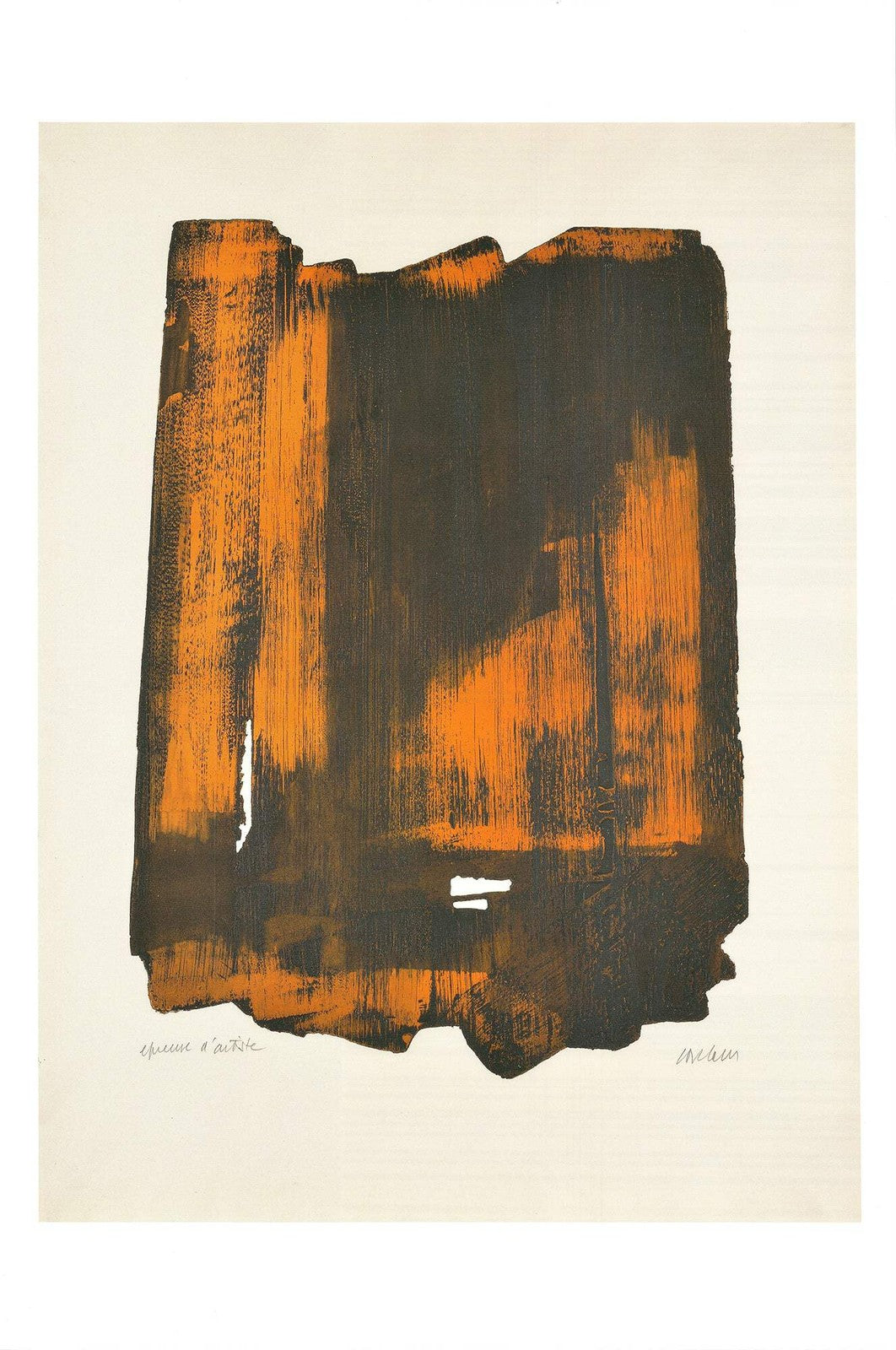 Modernism PIERRE SOULAGES Eau Forte Ink 23.75" x 25.75" Offset Lithograph 2025