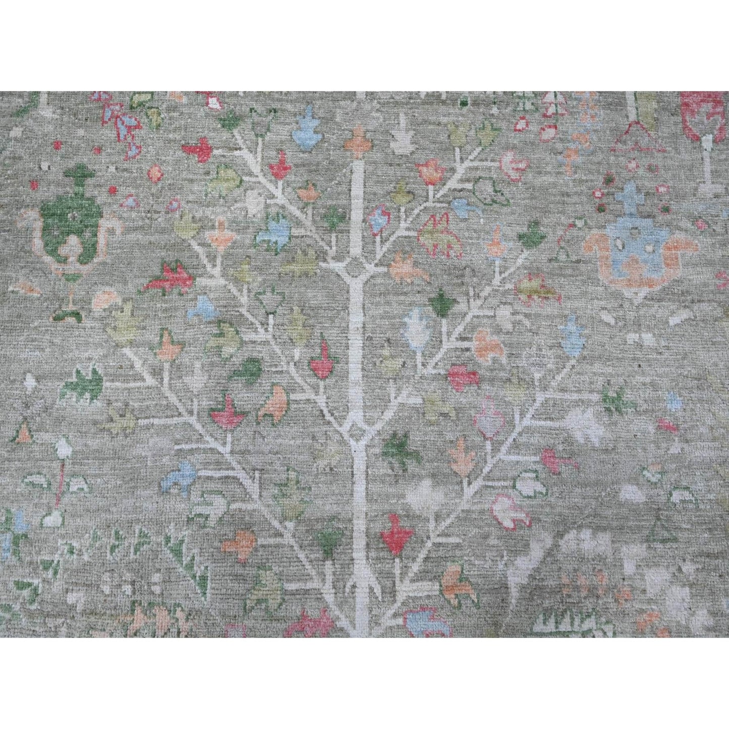 7'8"X9'10" Reseda Gray Afghan Angora Oushak Soft Pile Oriental Rug