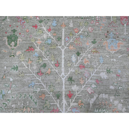 7'8"X9'10" Reseda Gray Afghan Angora Oushak Soft Pile Oriental Rug