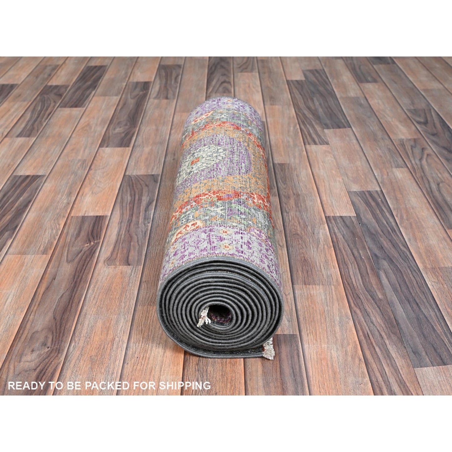 2'5"X13'10" Green Wool Mamluk Dynasty Runner Hand Knotted Oriental Rug