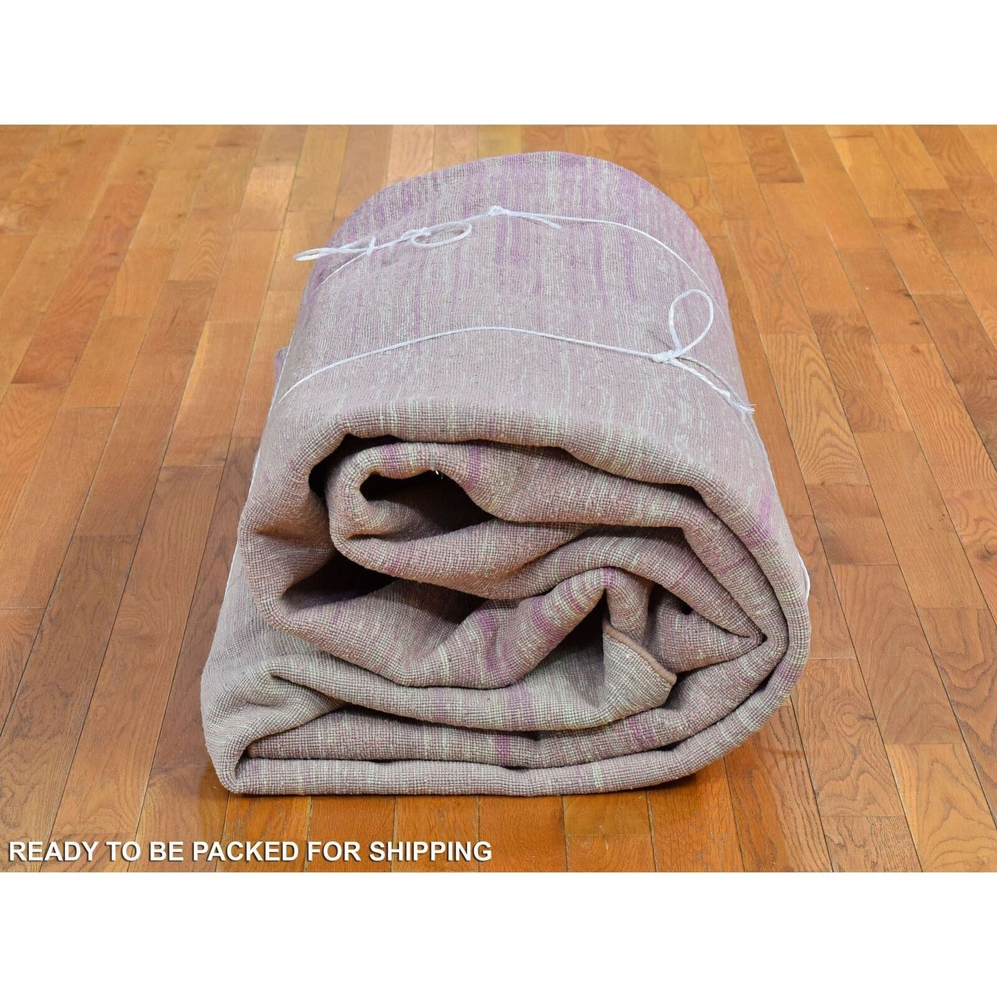 10'X14'2" Wool Only Ombre Design Pink With Touches Of Ivory Rug
