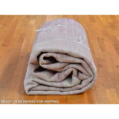 10'X14'2" Wool Only Ombre Design Pink With Touches Of Ivory Rug