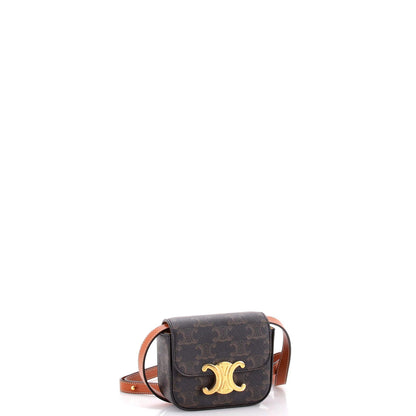 Celine Triomphe Shoulder Bag Triomphe Coated Canvas Mini