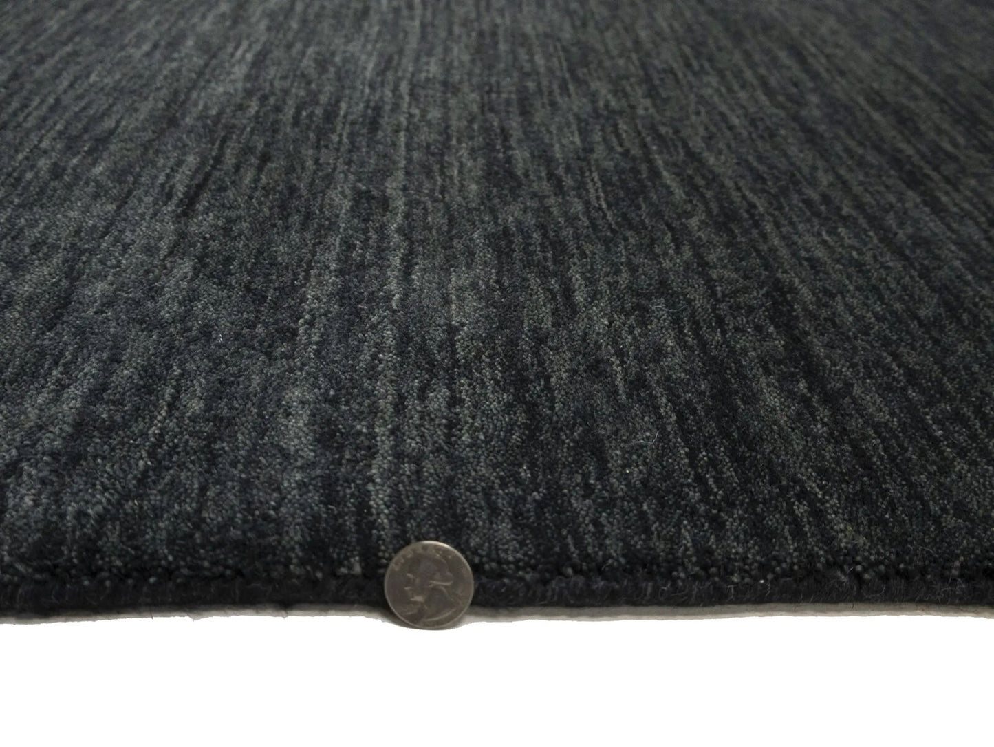 Charcoal Solid Hand-Loomed 5X8 Gabbeh Wool Rug
