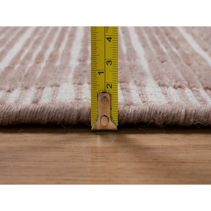 8'1"X10' Rose Pink Modern Plain Decor Box Design Loomed Knotted Wool Rug