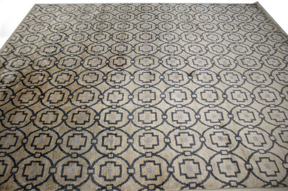 8X10 Handmade Modern Geometric Style Rug Beige Contemporary Home Decor Carpet