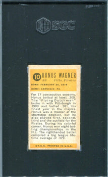 Honus Wagner 1963 Topps Bazooka Greats #10 Sgc 6 Card