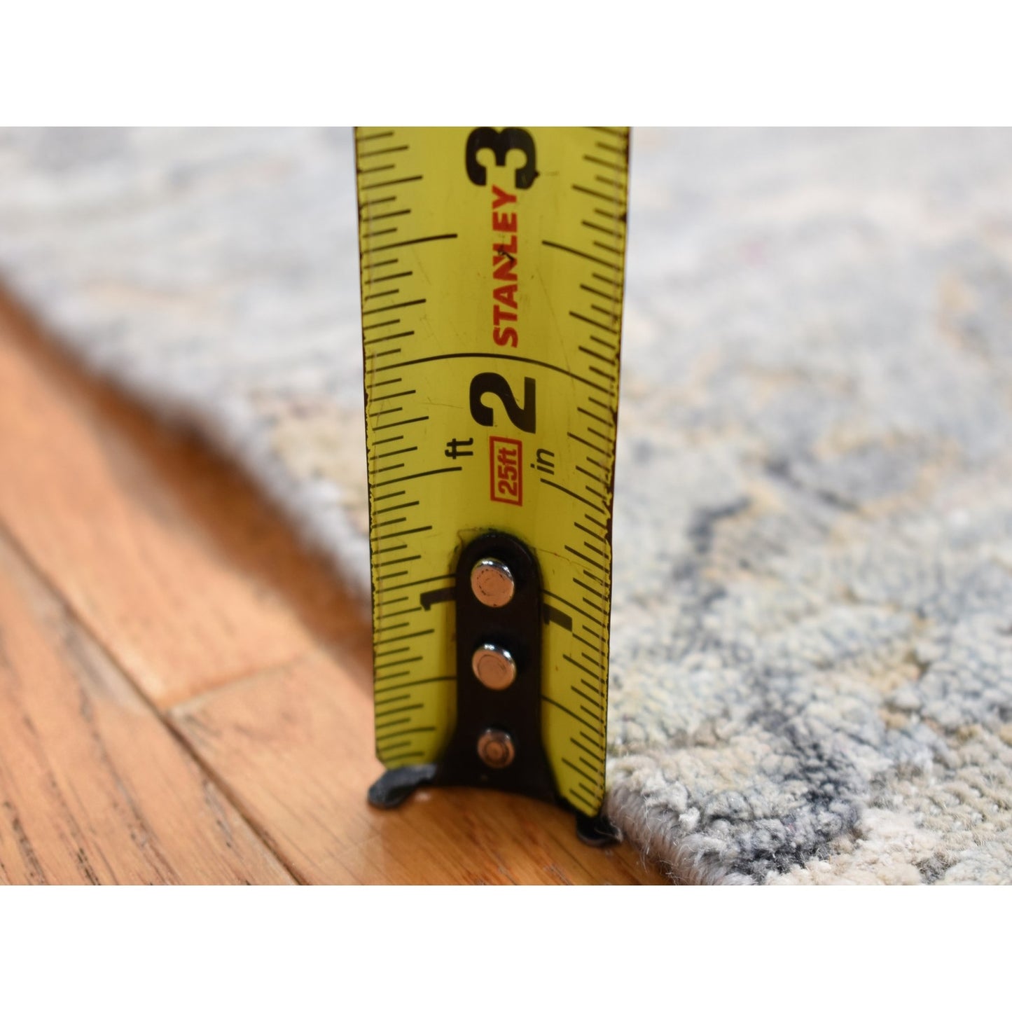 2'X2'1" Goose Gray Silk With Wool Oushak Design Hand Knotted Square Rug