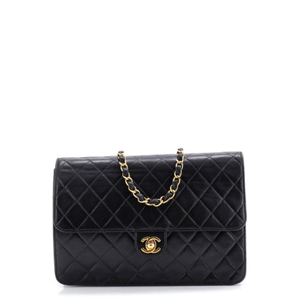 Chanel Vintage Square Classic Single Flap Bag Quilted Lambskin Jumbo