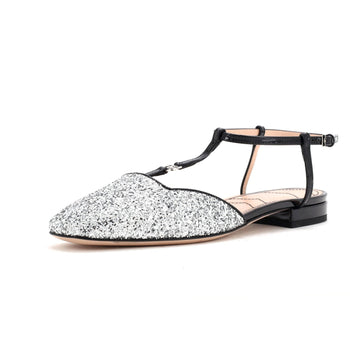 Gucci Women'S Gg Slingback Flats Glitter And Patent
