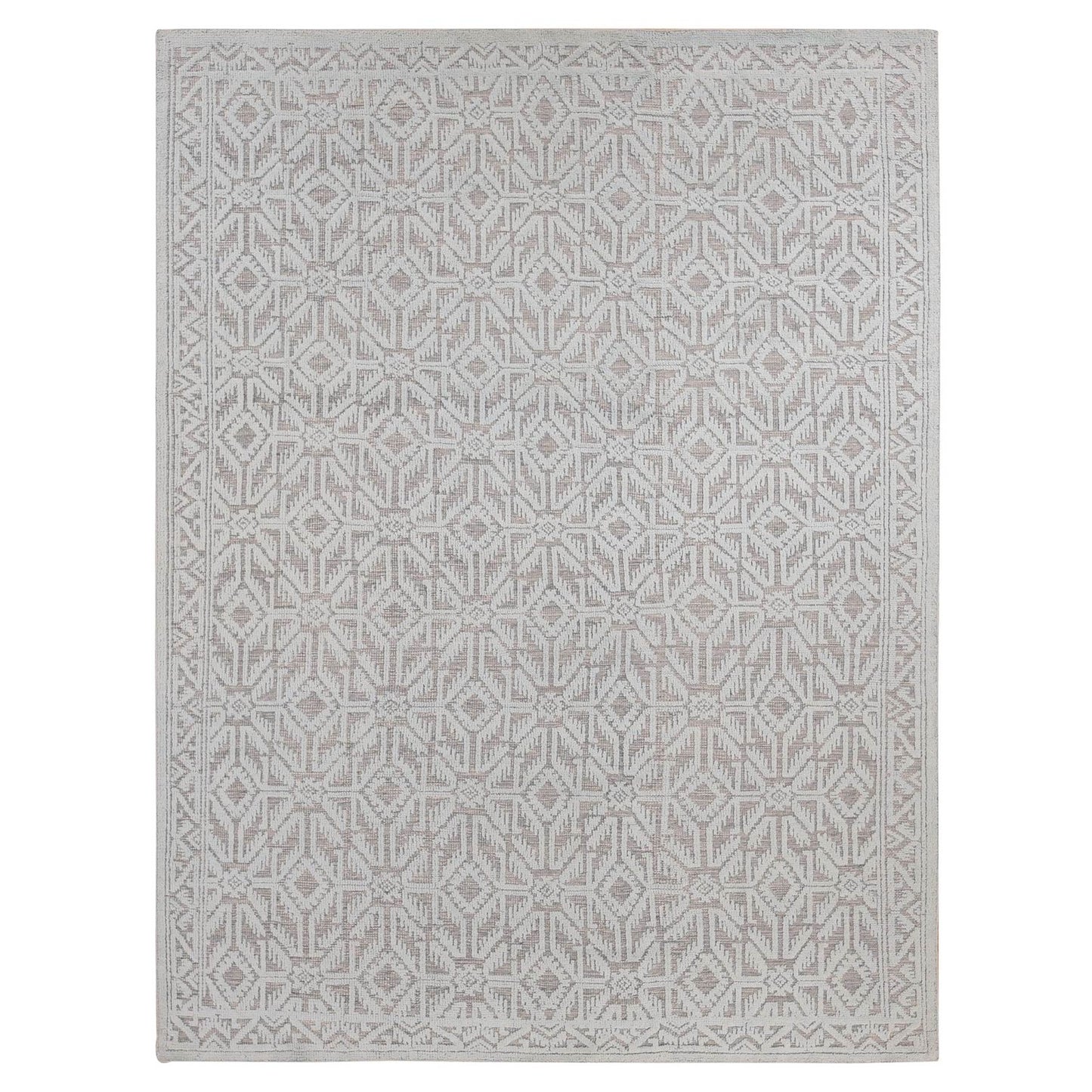 9'X12' Marian Blue Oushak Design Textured Wool Hand Knotted Oriental Rug