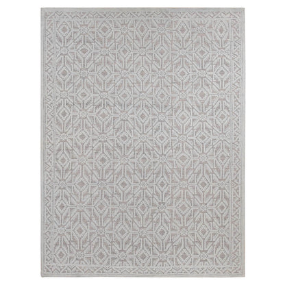 9'X12' Marian Blue Oushak Design Textured Wool Hand Knotted Oriental Rug