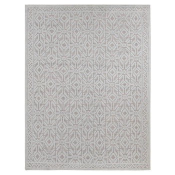 9'X12' Marian Blue Oushak Design Textured Wool Hand Knotted Oriental Rug