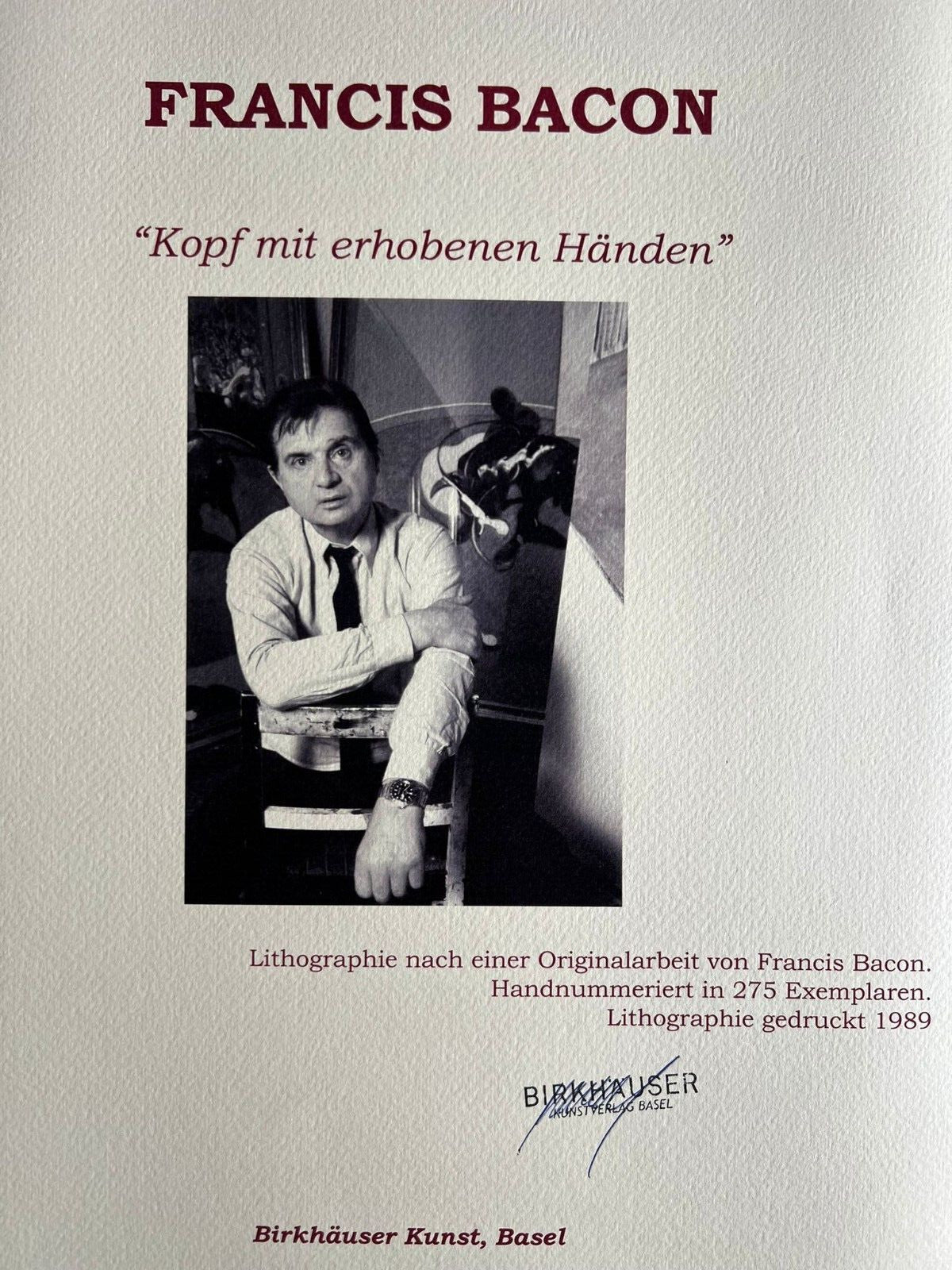 Francis Bacon Lithograph Coa Signed Pen Numbered Pencil Limited 275