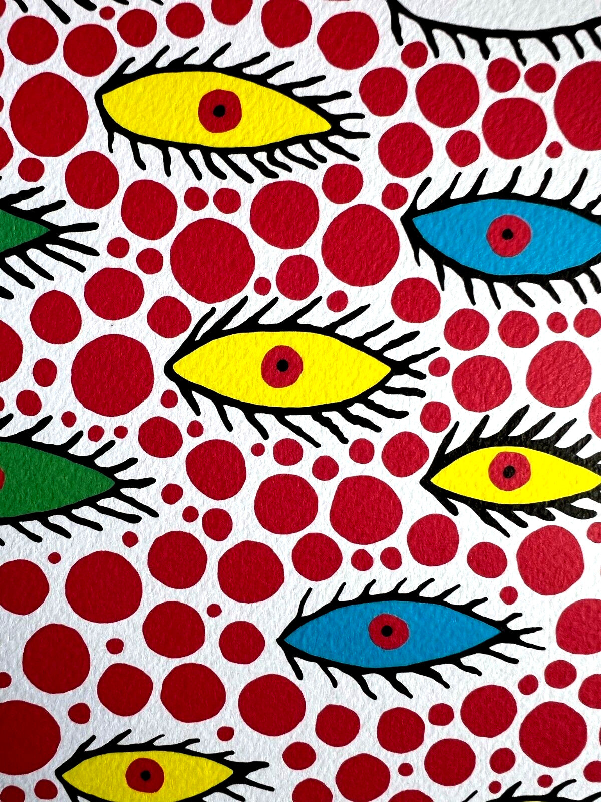Yayoi Kusama, Eyes, Lithograph Mori Museum Coa Numbered In Pencil