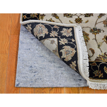 2'7"X9'10" Rajasthan Half Wool And Half Silk Thick And Plush Runner Rug