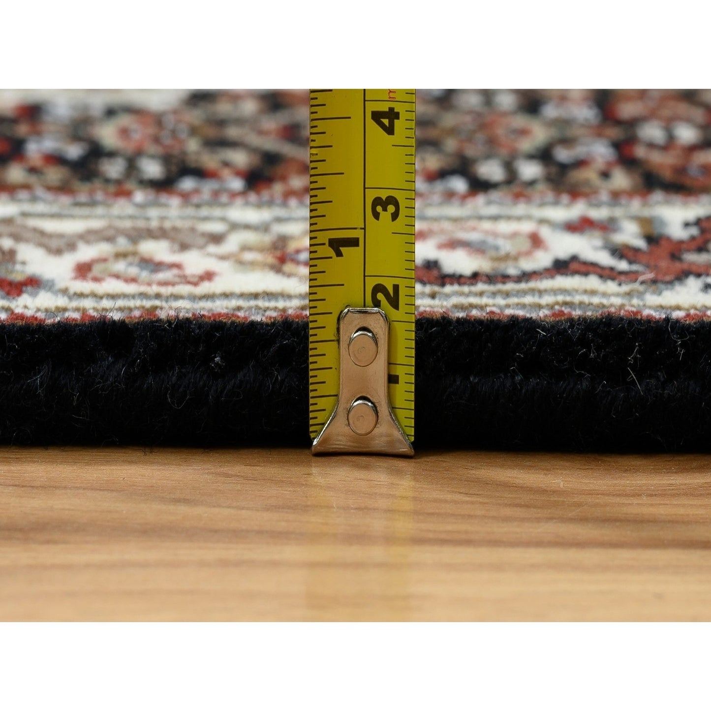 2'X8'1" Black Tebraz Mahi 175 Kpsi Pure Wool Hand Knotted Runner Rug