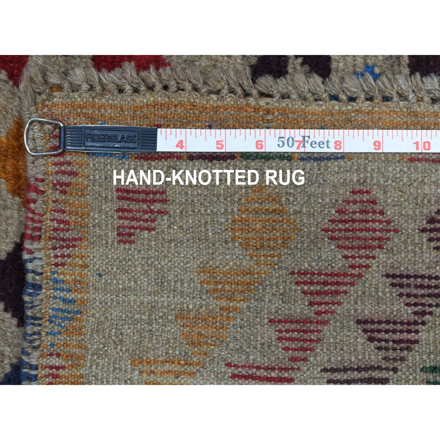 5'8"X7'6" Tribal Design 100% Wool Hand Made Colorful Afghan Village Rug