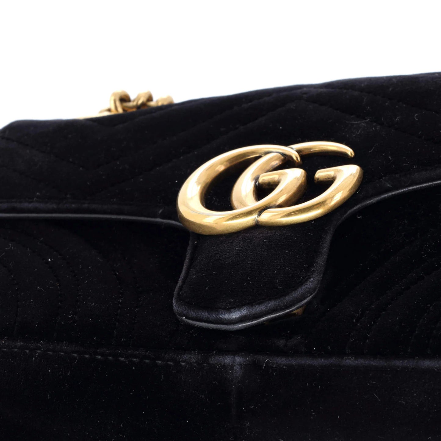 Gucci Gg Marmont Flap Bag Matelasse Velvet Mini