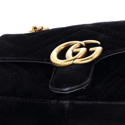 Gucci Gg Marmont Flap Bag Matelasse Velvet Mini