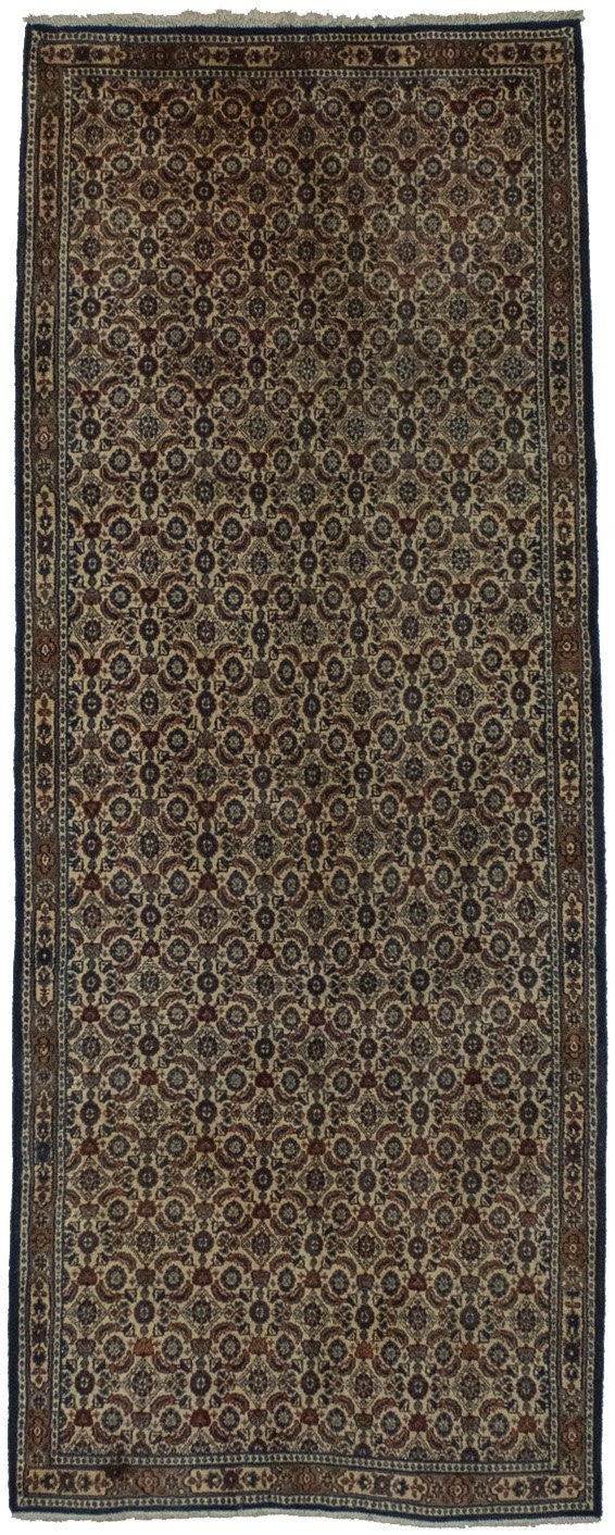 3'4X8'5 Rare Handmade Oriental Runner Rug Allover Design Perfect Home Decor