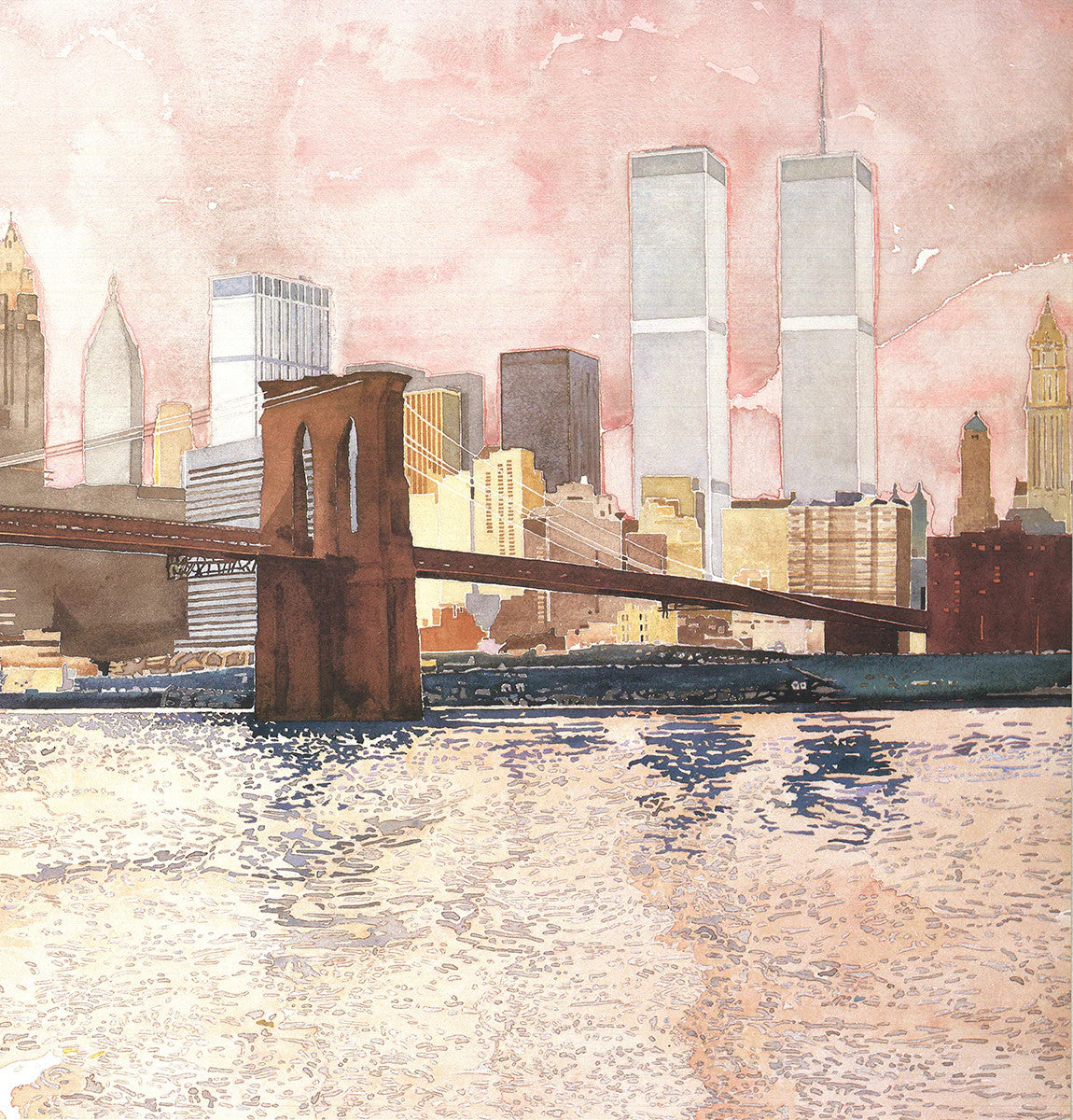David Lingwood Brooklyn Bridge " Offset Lithograph Contemporary
