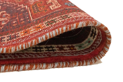 3'5X5 Ft Hand-Knotted Red Tribal Geometric