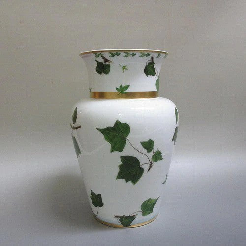 Collectible Raynaud Limoges Verdure Vase Ivy Pattern Porcelain with Gold Trim