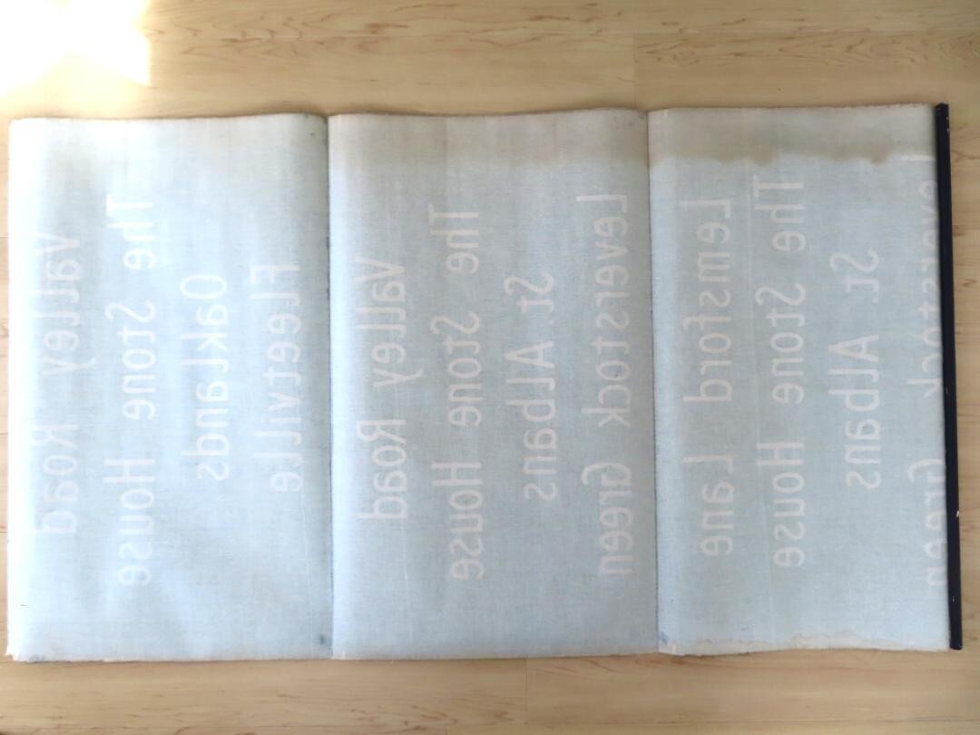 Vintage Uk Bus Roll Sign Linen Canvas Industrial Antique Original 60S Rare