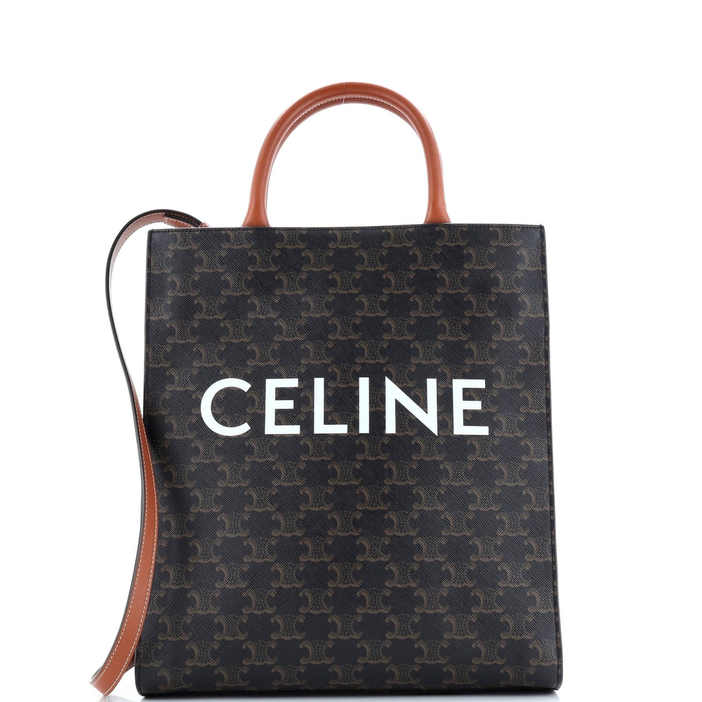 Celine Vertical Cabas Tote Triomphe Coated Canvas Small