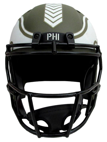 Brian Dawkins Signed Salute To Service Full Size Replica Helmet Psa 191833