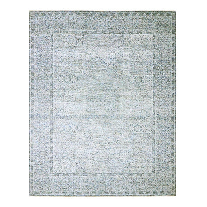 8'X10'2" Gray 14Th Century Influence Mamluk Design Hand Knotted Wool Rug