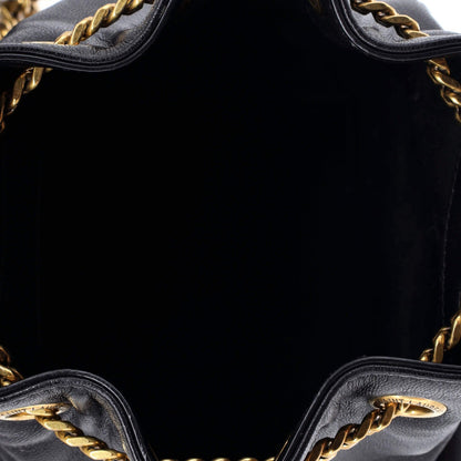 Saint Laurent Joe Bucket Bag Matelasse Chevron Leather Mini