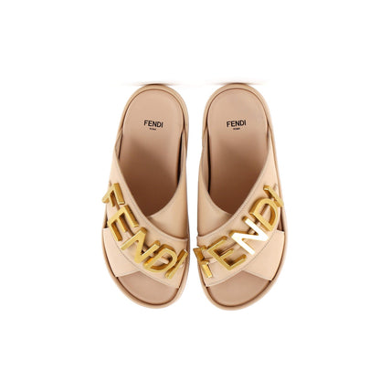 Fendi Women'S Fendigraphy Slide Sandals Leather