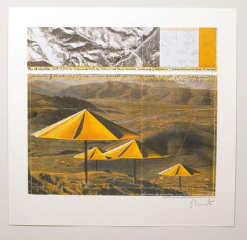 Christo : Umbrella Yellow Signed Pencil Offset