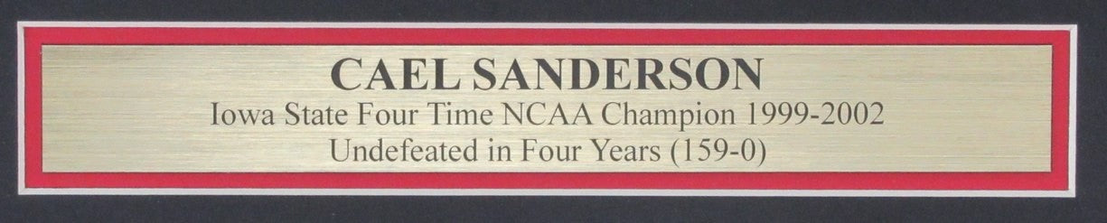 Cael Sanderson Iowa State Wrestling Signed/Inscr 11X14 Photo Framed Jsa 192704
