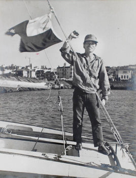 Sailing Allone 1962 Original Photo Kenichi Horie Japanese Flag San Francisco