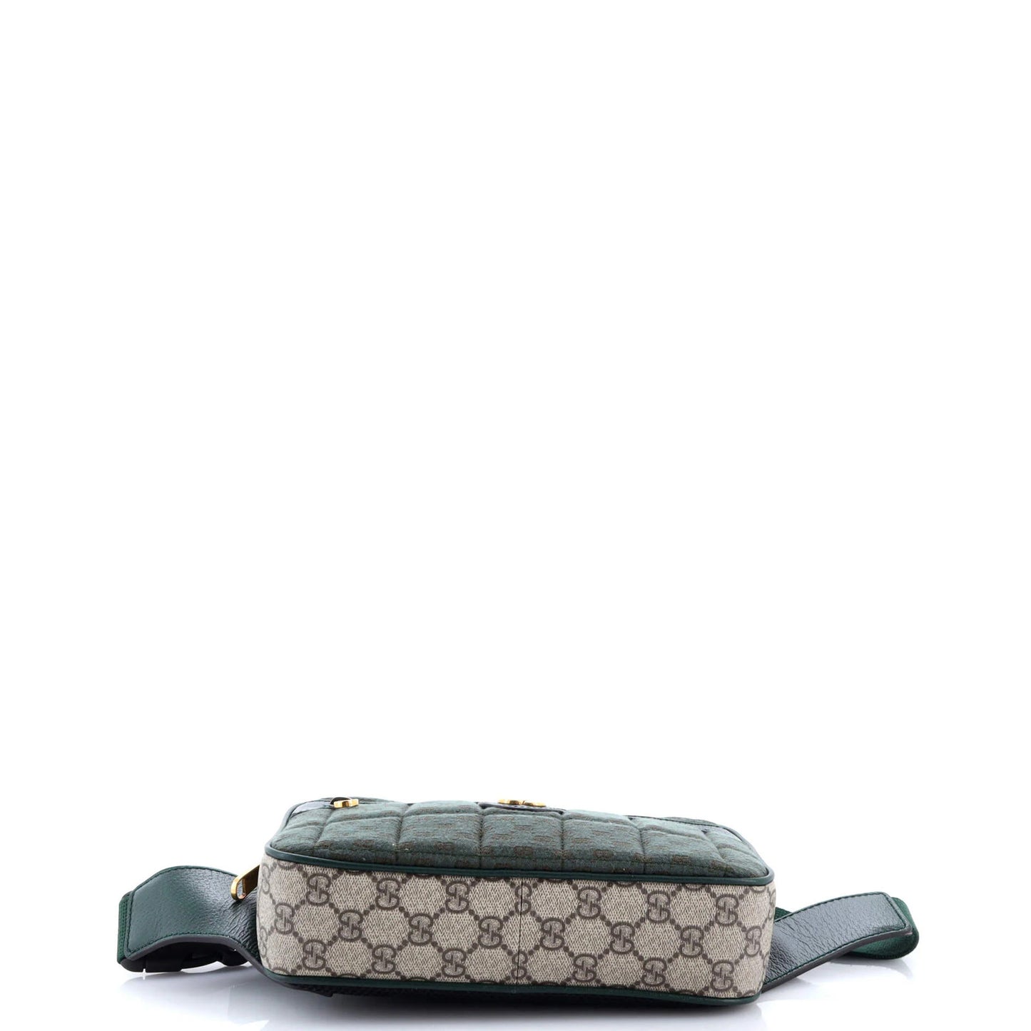 Gucci Front Zip Belt Bag Gg Coated Canvas And Quilted Mini Gg Canvas Medium