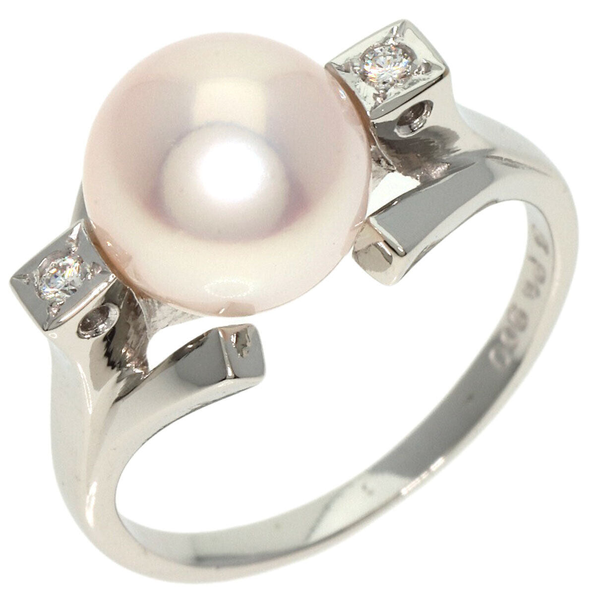 MIKIMOTO   Ring Pearl Pearl 2P Diamond Platinum