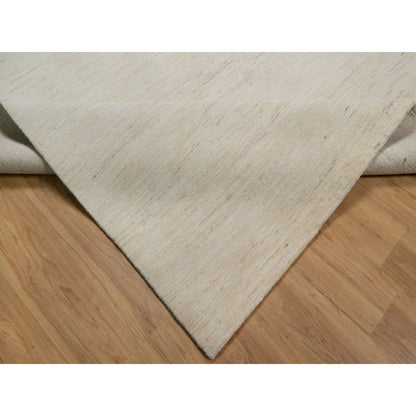 8'10"X11'8" White Modern Plain Design Lori Buft All Wool Hand Knotted Rug