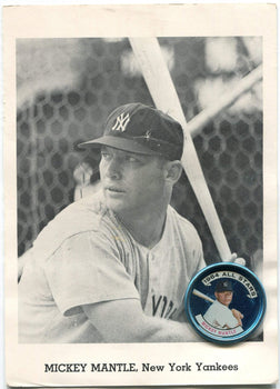 Mickey Mantle Unsigned 5X7 Photo With 1964 Coin